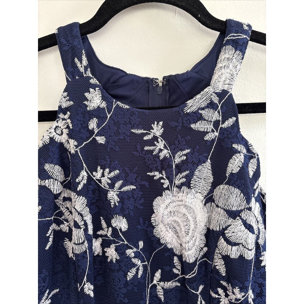 Altar'd State Navy Blue White Floral Embroidered Lace Halter Dress Large 26R9681